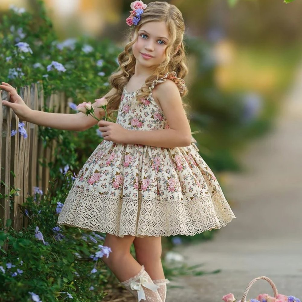 NWT Dollcake Harper Floral and Lace Dress Girls